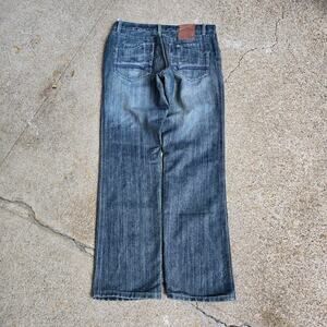 Vtg Y2k ROK Embroidered Pocket Metallic Wash Denim Jeans 34 x 32 32 x 30 Fit